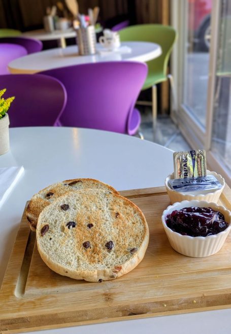 Toasted Teacake at the Chestnut Cafe, Sorrel Horse, Shottisham in Suffolk