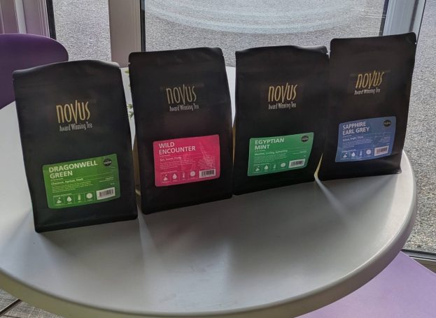 Wide Selection of Novus Teas at the Chestnut Cafe, Sorrel Horse, Shottisham in Suffolk