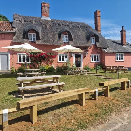 Frontal View of The Sorrel Horse Inn Beer Garden at Shottisham, Suffolk